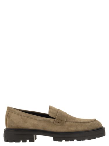 H673 Suede Moccasin With Carrarmato Bottom - Hogan - Modalova