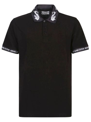 Watercolor Collar Short Sleeve Polo Shirt - Versace Jeans Couture - Modalova
