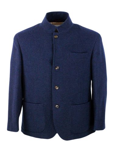 Single-breasted Jacket In Fine Water-repellent Cashmere With Horn Buttons, Patch Pockets And Lapels - Brunello Cucinelli - Modalova