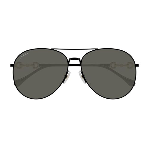 Gucci Gg1698s Linea Horsebit 001 Black Grey Sunglasses - Gucci Eyewear - Modalova