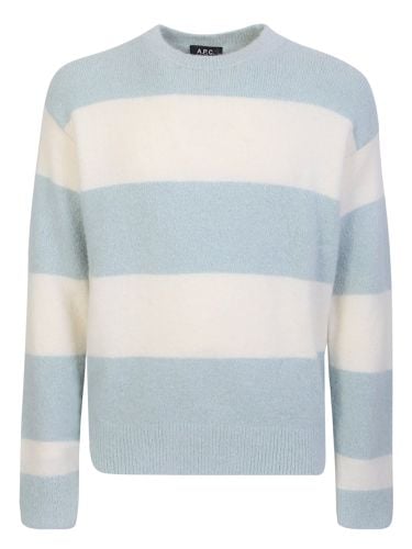 A. P.C. Striped Sky /white Crewneck Sweater - A.P.C. - Modalova