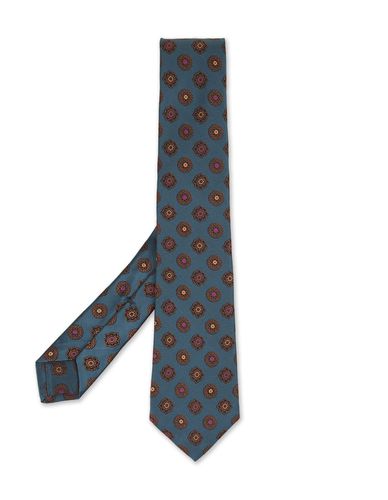 Teal Tie With Multicolored Pattern - Kiton - Modalova