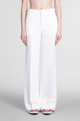 Chloé Pants In White Linen - Chloé - Modalova