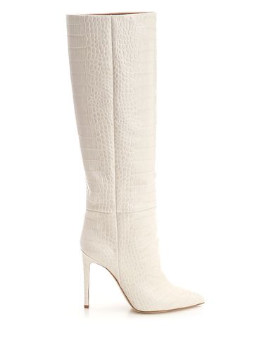 White Crocodile Print Boot - Paris Texas - Modalova