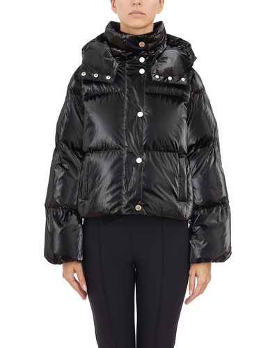 Metallic Cropped Down Jacket - Elisabetta Franchi - Modalova