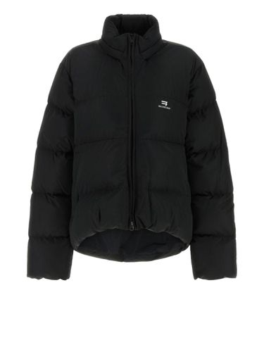 Down Jacket With Zip And Logo - Balenciaga - Modalova