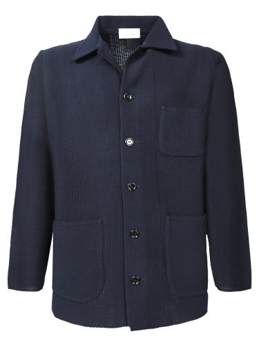 Lardini Bowl Crepe Blue Overshirt - Lardini - Modalova