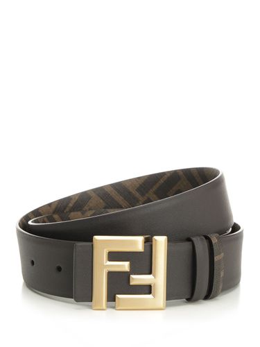 Reversible Belt With Thin Squared Ff Buckle - Fendi - Modalova