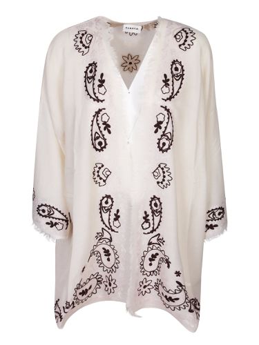 Cream Cashmere Embroidered Cardigan - Parosh - Modalova