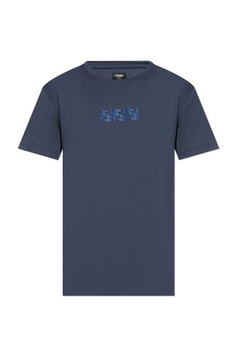 Logo Embroidered Short-sleeved T-shirt - Fendi - Modalova