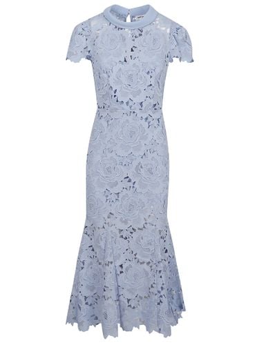 Flower Lace Contrast Collar Midi Dress - self-portrait - Modalova