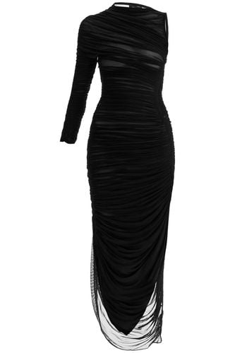 Asymmetric Mesh Dress In Italian - Mugler - Modalova