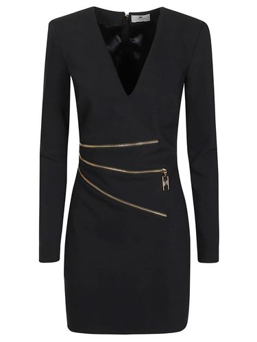 Crêpe Zipped Mini-dress - Elisabetta Franchi - Modalova