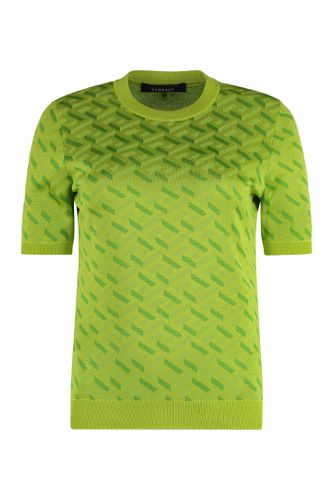 Versace Knitted Silk-blend T-shirt - Versace - Modalova