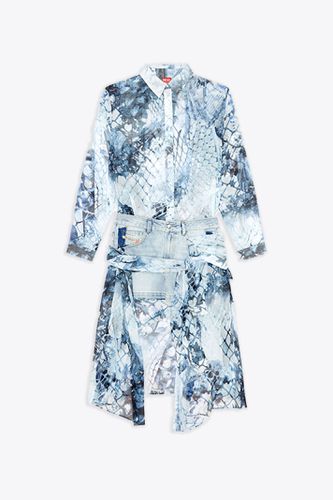 Akas D-jeaniel Light blue printed chiffon and denim shirt dress - D Jeaniel - Diesel - Modalova