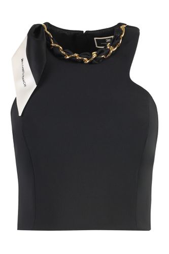 Off-shoulders Crepe-de-chine Top - Elisabetta Franchi - Modalova