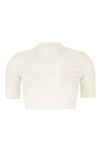 White Stretch Viscose Blend Top - Elisabetta Franchi - Modalova