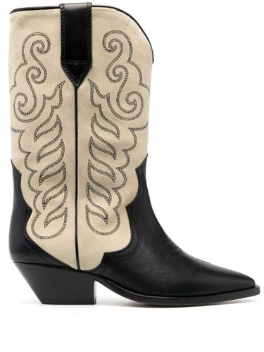 Black And Beige Suede Western Boots - Isabel Marant - Modalova