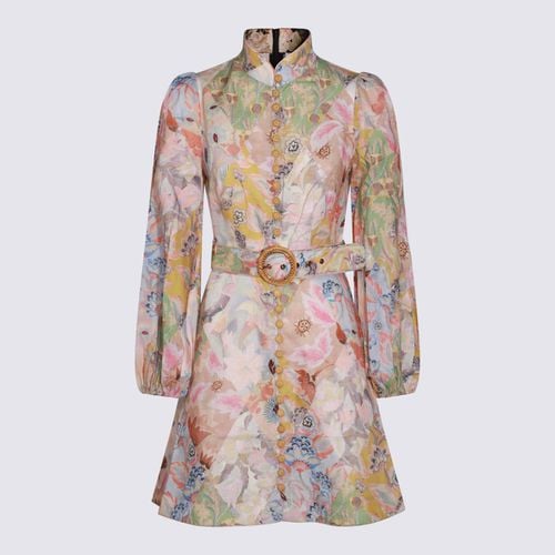 Multi Floral Linen Diamond Dress - Zimmermann - Modalova