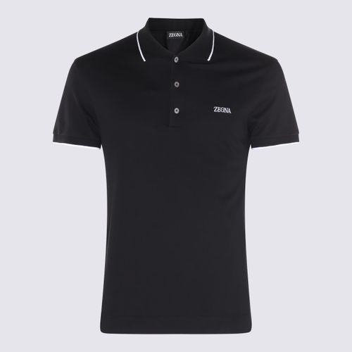 Zegna Black Cotton Polo Shirt - Zegna - Modalova