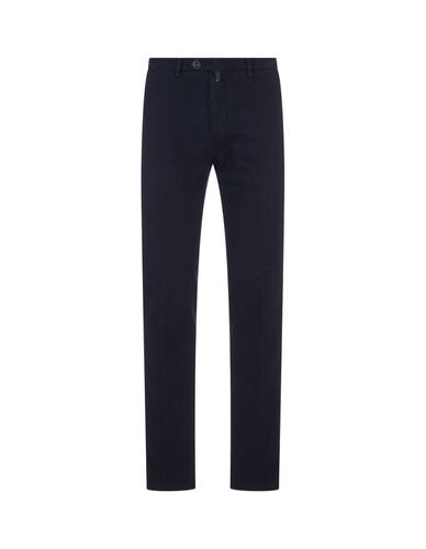 Straight-leg Trousers In Dark Cotton And Cashmere - Kiton - Modalova