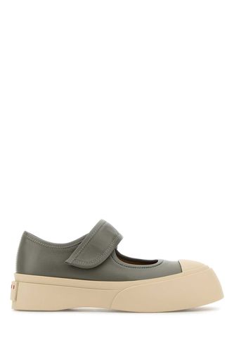 Grey Leather Mary Jane Sneakers - Marni - Modalova