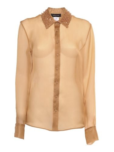 Organza Basic Shirt With Galassia Embroidered Collar - Fabiana Filippi - Modalova