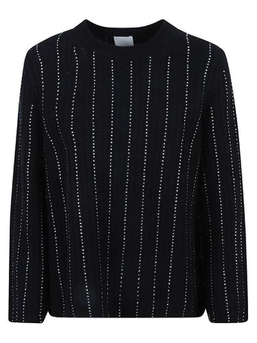 Crystal Embellished Stripe Sweater - Allude - Modalova