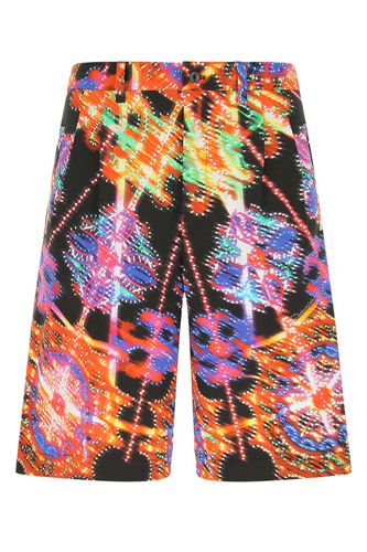 Printed Stretch Cotton Bermuda Shorts - Dolce & Gabbana - Modalova