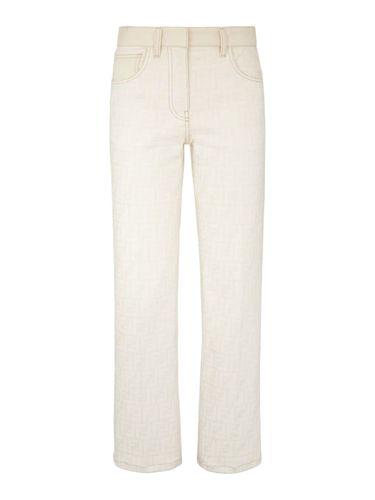 Fendi Ff White Denim Pants - Fendi - Modalova