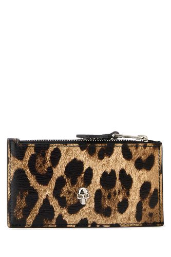 Printed Leather Card Holder - Alexander McQueen - Modalova