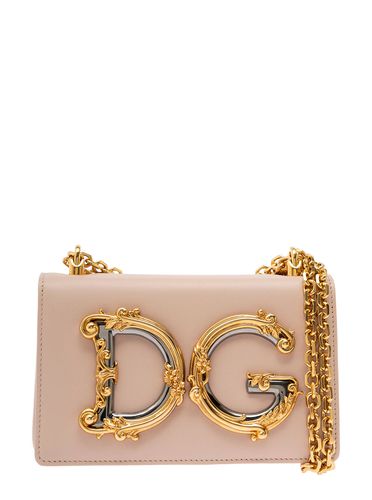 Barocco Crossbody Bag With Chain Shoulder Strap And Monogram Logo In Leather Woman - Dolce & Gabbana - Modalova