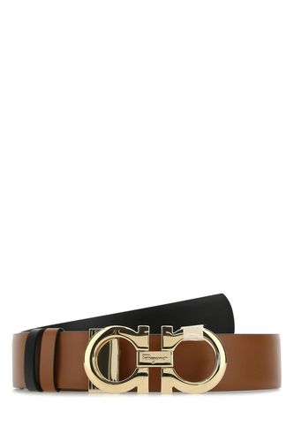 Caramel Leather Reversible Belt - Ferragamo - Modalova