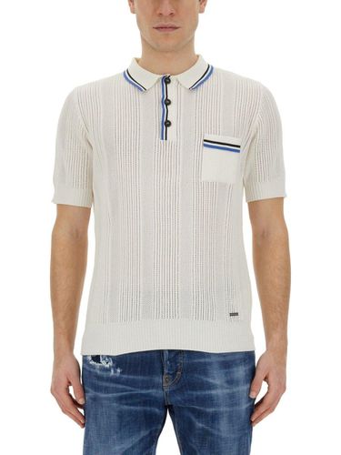 Short-sleeved Open-knitted Polo Shirt - Dsquared2 - Modalova