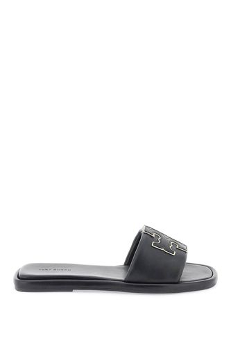 Tory Burch Double T Leather Slides - Tory Burch - Modalova