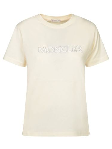 Moncler Logo White Cotton T-shirt - Moncler - Modalova