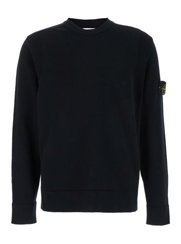 Sweater With Logo Patch And Ribbed Trim In Wool Blend Man - Stone Island - Modalova