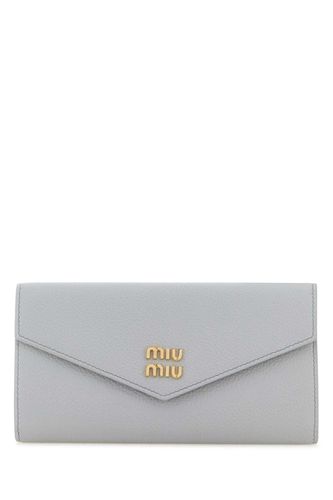 Miu Miu Powder Blue Leather Wallet - Miu Miu - Modalova