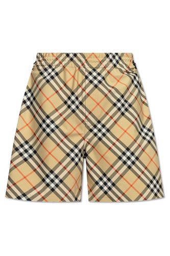 Vintage Check-printed Mid-rise Drawstring Shorts - Burberry - Modalova