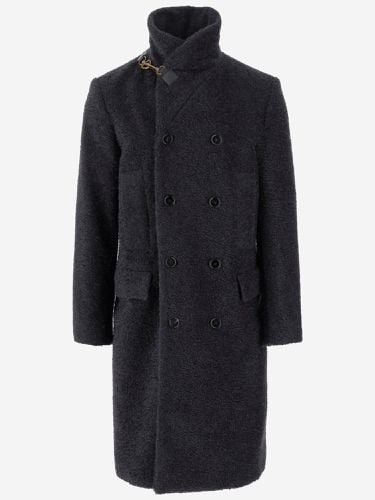 Wool And Cotton Double-breasted Coat - Burberry - Modalova