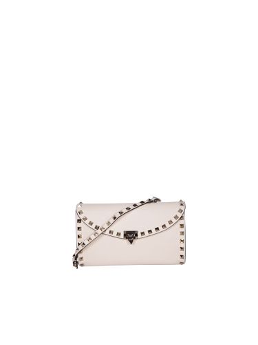 Wallet On Chain Rockstud Ivory Bag - Valentino - Modalova