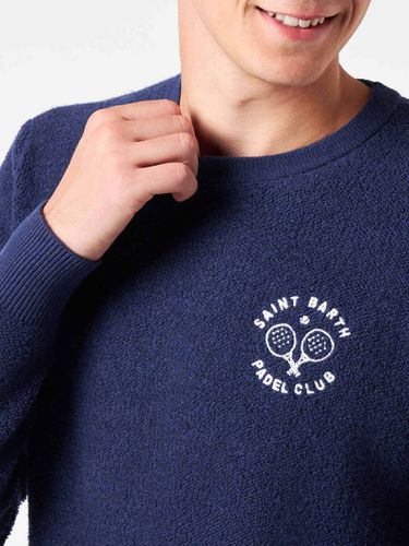 Man Crewneck Bluette Bouclé Sweater With Saint Barth Padel Club Embroidery - MC2 Saint Barth - Modalova