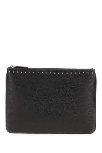 Black Leather Pouch - Valentino Garavani - Modalova