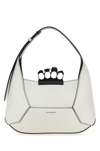 White Leather Jewelled Hobo Handbag - Alexander McQueen - Modalova