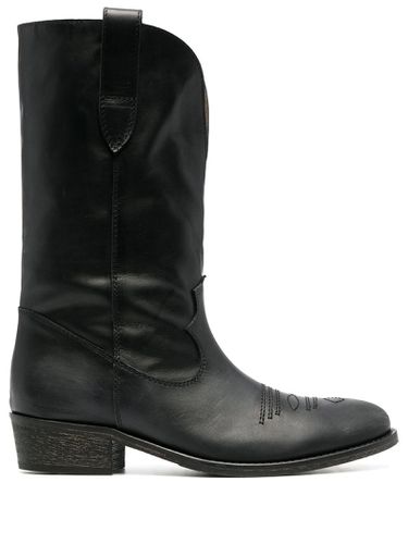 Calf Leather Cowboy Boots - Via Roma 15 - Modalova