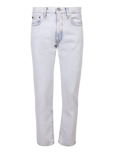 Off-White Logo Print Slim Jeans - Off-White - Modalova