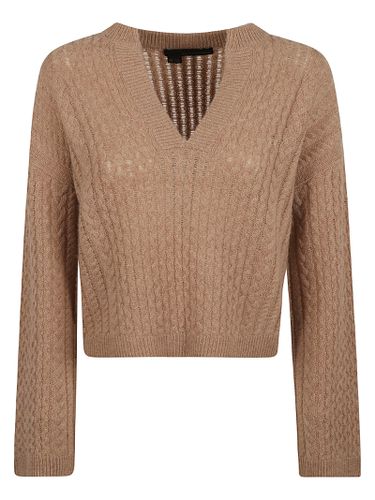 V-neck Cable-knit Sweater - 360Cashmere - Modalova