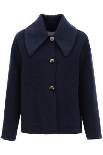 Ganni Peacoat With Maxi Collar - Ganni - Modalova