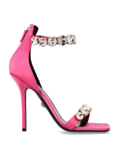 Versace Crystal Satin Sandals - Versace - Modalova