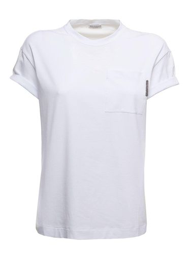 Rolled Sleeved Straight Hem T-shirt - Brunello Cucinelli - Modalova